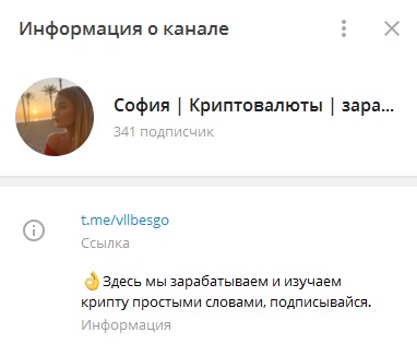 О проекте “София | криптовалюты | заработок” в Telegram, отзывы о заработке крипты