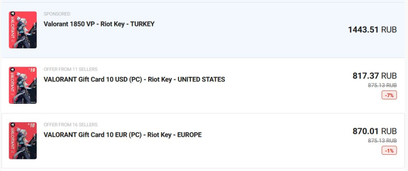 Подарочные Карты Valorant Points Дёшево в России в 2023 году