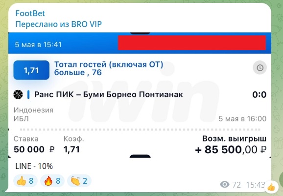 Канал Telegram FootBet – отзывы о Bro @footbet_bro