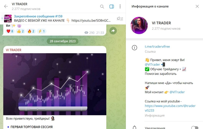Каналы Telegram и YouTube, группа VK VI TRADER | Аналитика и сигналы – реальные отзывы