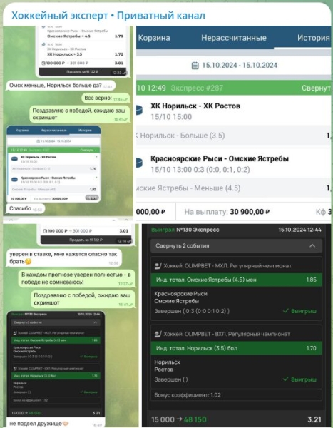 Блог Telegram Хоккейный эксперт • Приватный канал – отзывы об Александре aleksandr_hockey