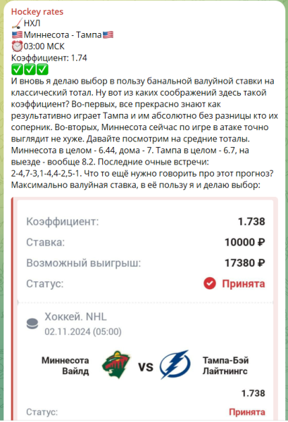 Канал Telegram Hockey rates – отзывы о Данииле Еникееве Daniil1568