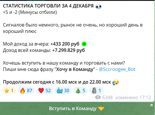 Канал Telegram и группа VK Scrooge Trader / Евгений Кравцев – реальные отзывы